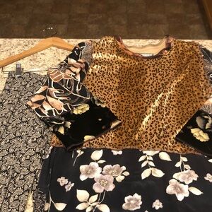 Nothing Matches size 1 medium pants top animal floral velvet tassels unique